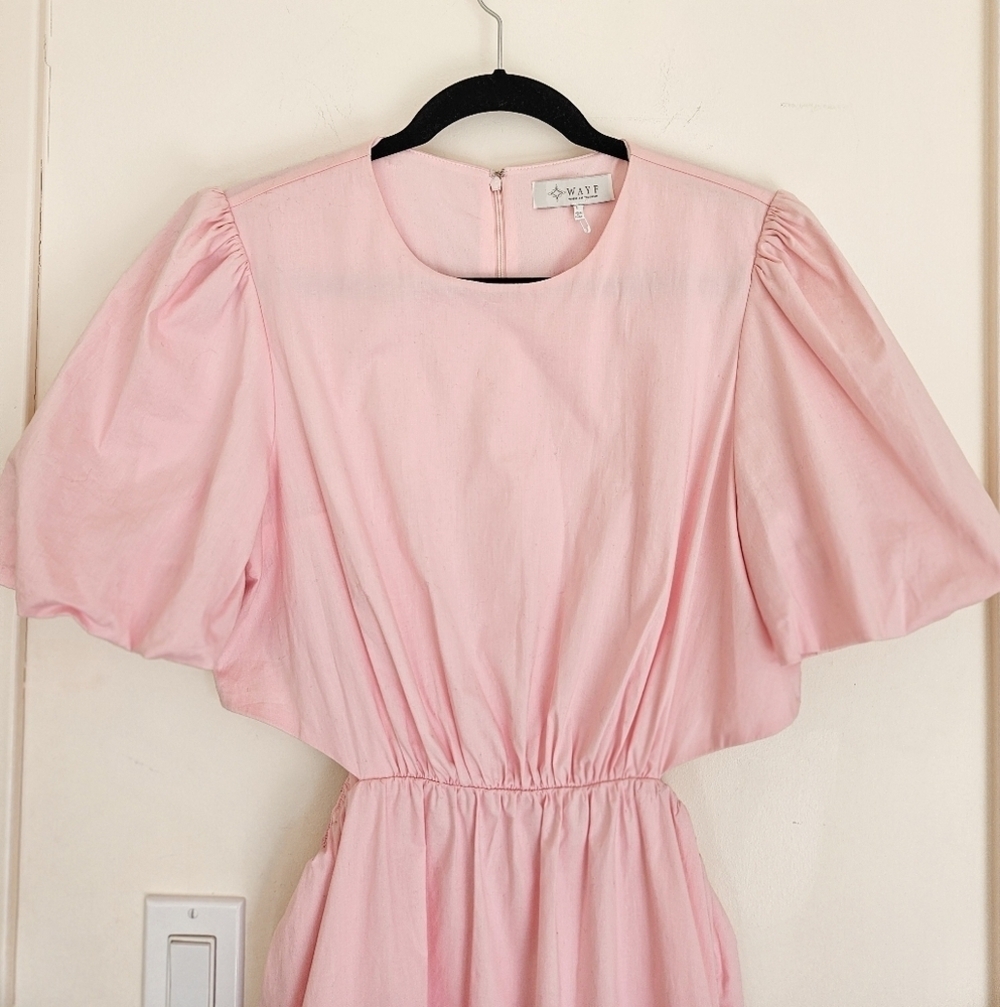 WAYF Puff Sleeve Side Cutout Minidress NWOT - Picture 4 of 16